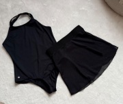 South Beach strój balet taniec body spódniczka czarne 7/8 l