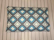 Poszewka bawełniana na poduszkę 50x60 Geometryczne wzory szaro/niebieskie