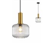 Lampa wisząca E27 złota klosz PRZEŹROCZYSTY 20 cm