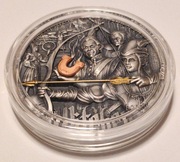 Moneta Wiedźmin 2023 Chrzest Ognia 2oz Ag999