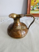 Vintage mosiężny dzbanek wazon