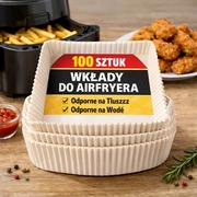 100X WKŁAD AIR FRYER PAPIER WKŁADY PAPIEROWE DO FRYTKOWNICY BEZTŁUSZCZOWEJ