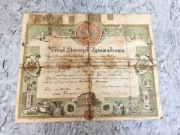 Dokument cechowy z 1923 oryginalny dyplom rzemieślniczy z okresu II RP