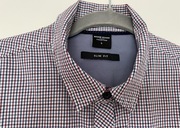 HOUSE KOSZULA MĘSKA r.L Slim Fit, niebiesko-biało-czerwona kratka, dł.rękaw