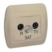 AAS/12 Gniazdo antenowe RTV-SAT Beżowy Simon Akord