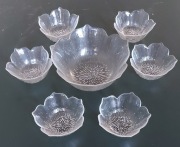 Komplet Arcoroc Lotus miska i 6 miseczek (salaterki), lata 70/80