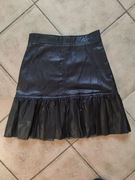 Czarna spódnica mini H&M ze skóry ekologicznej rozmiar S 36 