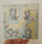 Śliczna kartka z kotkami na roczek 