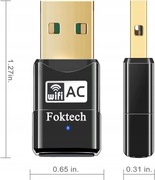 Foktech adapter WiFi AC600 dwuzakresowy