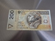 Banknot 200 zł seria zastępcza YB2420426