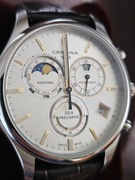 Zegarek męski Certina DS 8 Chrono Predrive Moon Phase Silver Dial - idealny