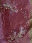 ZESTAW Wianek Kolczyki kwiaty ślub Cyrkonie Listki