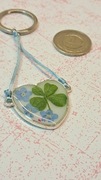 Brelok z prawdziwą czterolistną koniczyną 
