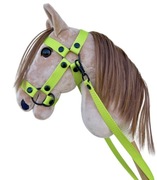 Ogłowie limonkowe kantar wodze hobby horse A5 koń na kiju dodatki akcesoria