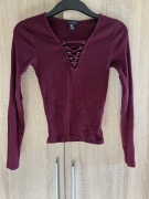 New Look bluzka koszulka 36 S wiązanie bordo