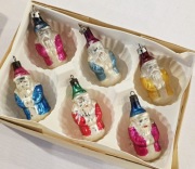 Bombki choinkowe prl szklane MIKOŁAJE na choinkę vintage 