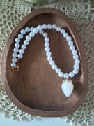 Naszyjnik z truskawką perly truskawka owoc biały wiosna prezent