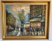 Obraz olejny na płótnie. Francja w deszczu. 