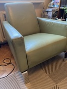 Fotel skórzany - miętowa zieleń, nowoczesny, wygodny