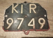 WSK, Junak SHL tablica rejestracyjna KIR