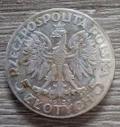 Polonia Głowa kobiety 5 zł 1933 rok srebro II RP