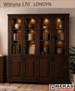 Witryna LONDYN 170`(4D-4R Dąb Orzech Wenge Lakierowany Producent BEKAS 