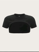 SHEIN Crop top t-shirt damski czarny S / M