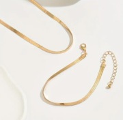 Złoty naszyjnik damski żmijka i bransoletka 