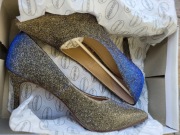 Szpilki czółenka Graceland złote niebieskie r. 39 Ślub Wesele Zabawa Taniec