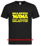Czarna koszulka dla Mamy nadruk star wars