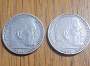 2 Monety srebrne Hindenburg 5 marek 1935 ag srebro