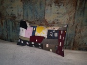 Dekoracyjna poduszka 3D kolorowe domki.Rękodzielo 