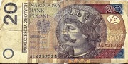 Banknot 20 zł  2012 rok unikat AL 4252524 "RADAR"