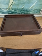 Drewniane pudełko / skrzynka z wysuwaną szufladą – vintage 