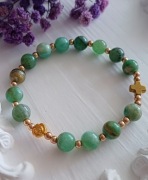 Bransoletka różaniec z naturalnego kalcytu 