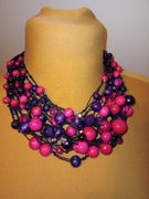 Naszyjnik fioletowo-różowy biżuteria artystyczna