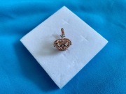 nowy charms srebro 925 korona cyrkonie pozłacany