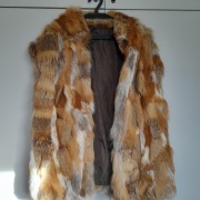 KAMIZELKA DAMSKA Z NATURALNYCH SKÓR, LIS, długa