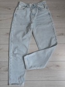 Zara mom jeans spodnie jeansowe wysoki stan jasno niebieskie hit moda