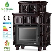 Piec kominek piecyk kaflowy ceramiczny obudowa kominkowa SALZBURG brązowy