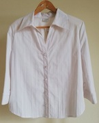 Biała bluzka koszula damska rękaw 3/4 ozdobny wzór