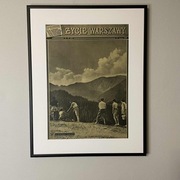 Plakat stara gazeta ramka góry