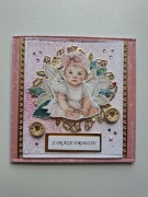 Ręcznie robiona Kartka Urodzinowa Dziewczynka 3D scrapbooking 