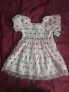 Nowa różowa sukienka serduszka sukieneczka serca tiul krótki rękaw Pepco 86