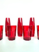 Czerwone szklanki 5 sztuk Wazony Wazoniki Wazonik Czerwony 4 sztuki