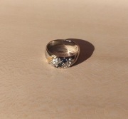 Pierścionek obrączka srebro 875 16,1 mm szafir cyrkonia 