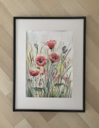 Obraz ręcznie malowany akwarela art a4 Maki 