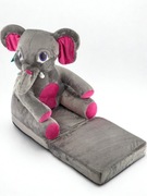 Fotelik pluszowy leżanka słoń szary słonik krzesełko materac prezent święta