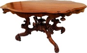 Stół z litego orzecha oryginał epoki styl neorenesans / neorokoko 1850–1880