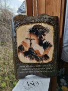 Obraz Religijny 3D na Drewnie – Unikat, Rękodzieło, I Komunia Św. Chrzest, 